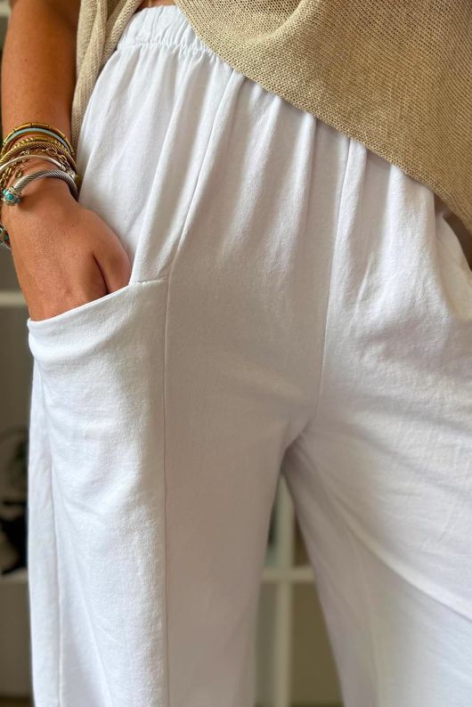 Lagen Relaxed Barrel Pant White
